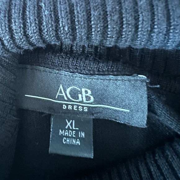 AGB Black Long Sleeve Dress with White Accents - Picture 3 of 5